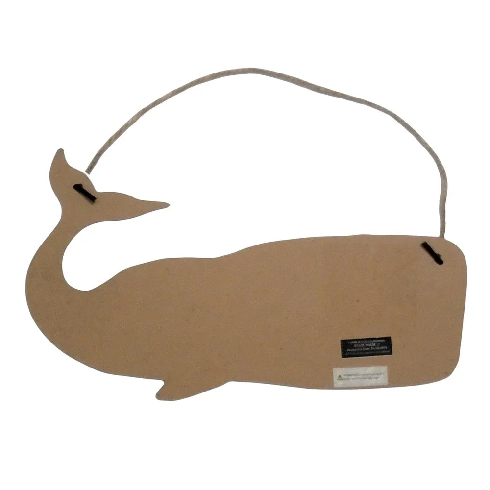 Whalecome Blue Whale Welcome Sign Nautical Coastal Beach House Wall Decor MDF